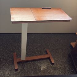 Solid Wood Adjustable Hospital Bed Table