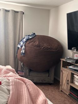 Brown bean bag  convertible to bed king size