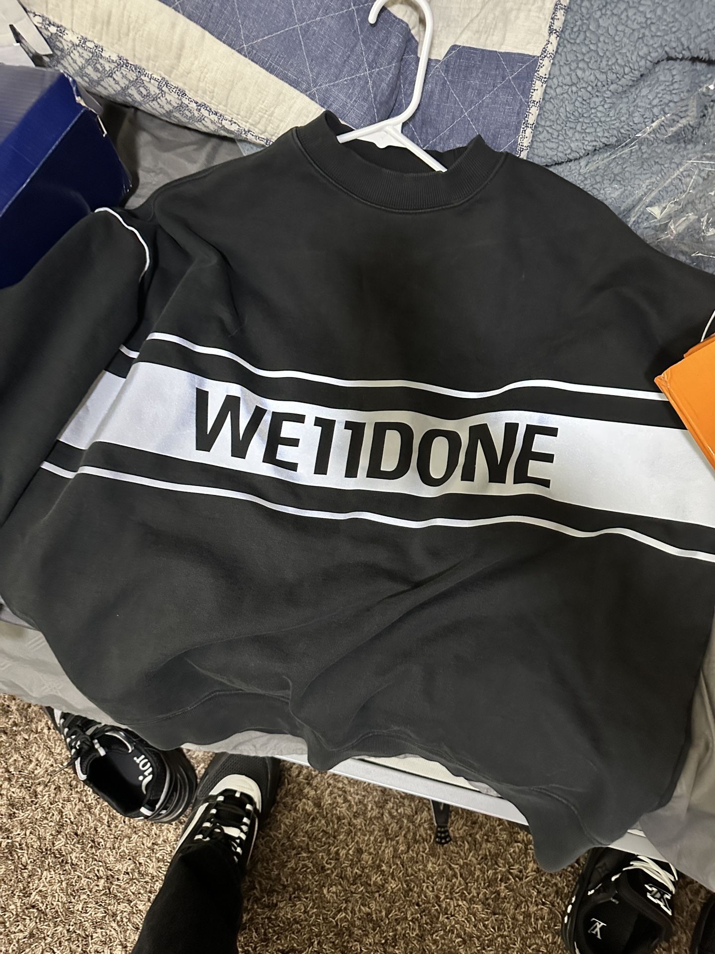 WE11DONE Crewneck Sweater Black Reflective