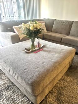 $700 OBO for Gray Chaise Sofa w/Ottoman