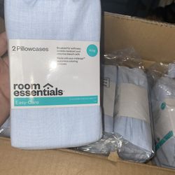 King Easy Care Solid Pillowcase Set Light Blue Room Essentials