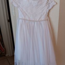 Girls White Dress Baptism/Holy Communion Dress Size 8
