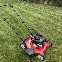 Lawnmower That You Push Takes Gas mulches Leafs And Grass 