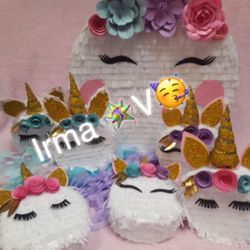 Cajitas Para Dulces Unicornio Piñatas Decorativas Grandes Chica Y Mediana🦄