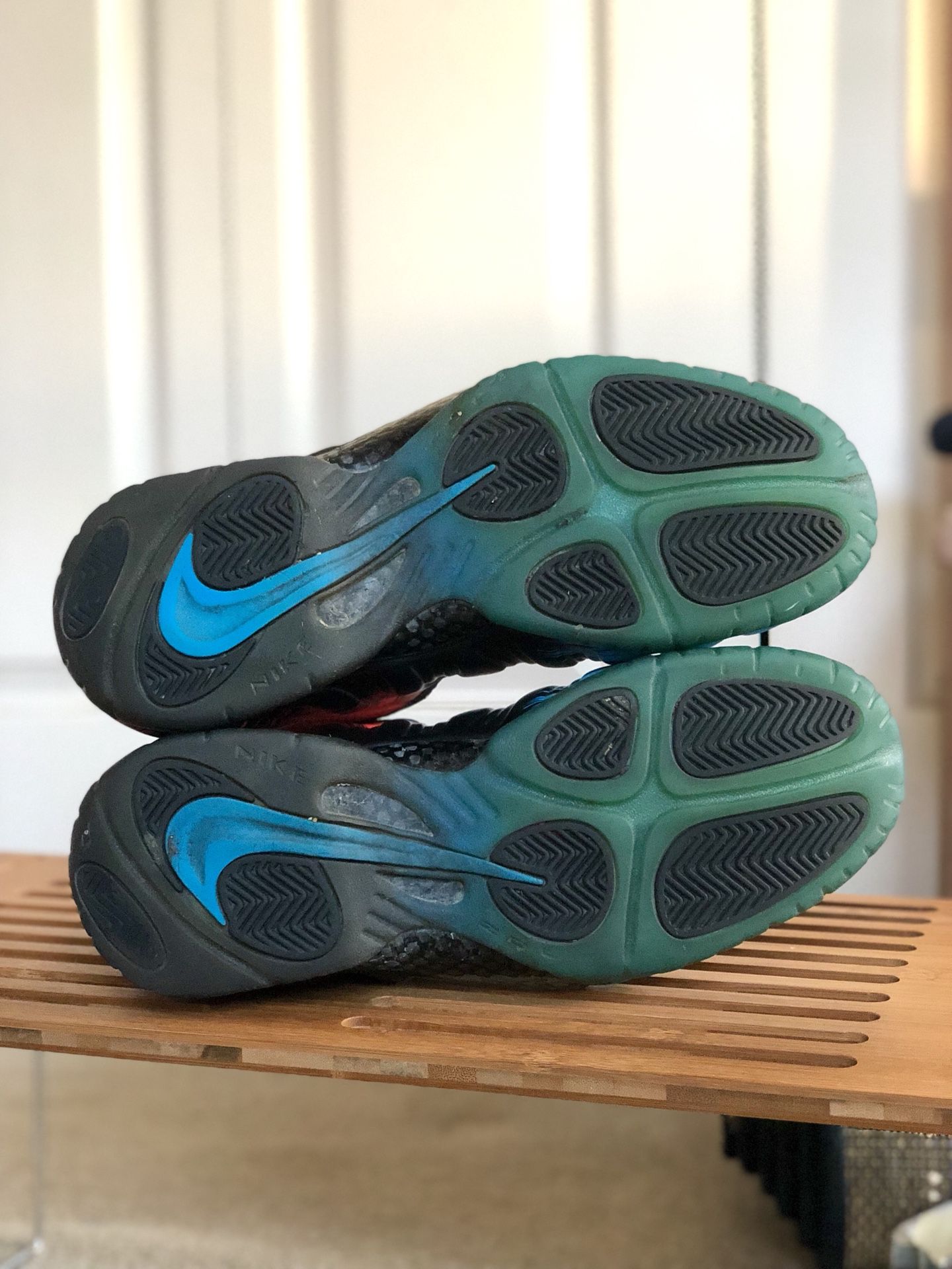 Nike Air Foamposite Pro Spider-Man Shoes - Size 13 - Vivid Blue / Black-Light Crimson