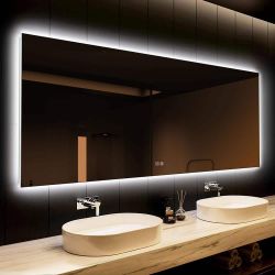 60 in. W x 31.5 in. H Rectangular Frameless Backlit LED w/ Anti-Fog Wall Mount Bathroom Mirror