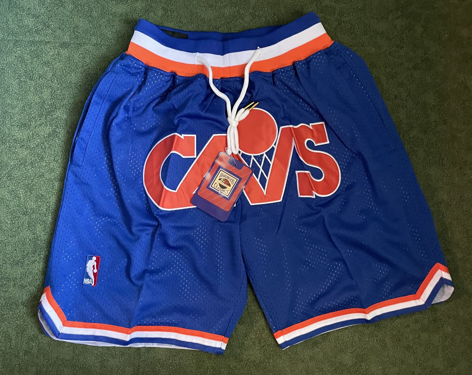 CLEVELAND CAVALIERS JUST DON NBA BASKETBALL SHORTS BRAND NEW WITH TAGS SIZES SMALL AND LARGE AVAILABLE