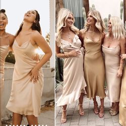 Bridesmaid Dress Champagne Medium