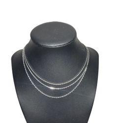 Forever 21 Silver Tone 3 Layer  Necklace Jewelry 15" L One Size - New