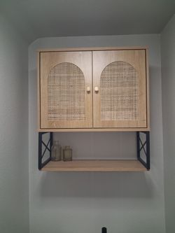 🤎 Woven/Rattan Door Wall Cabinet – Stylish & Versatile