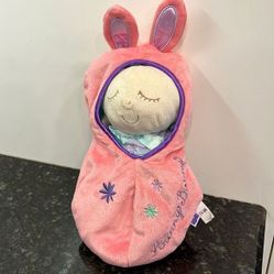 Vintage Manhattan Toys Hunny Bunny Snuggle Pod Infant 10" Stuffed Animal Plush 