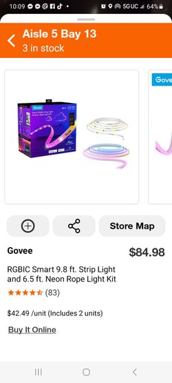 Govee Wi-fi Smart RGBIC Strip Light & Neon Rope Light Kit