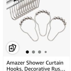 New- Shower Curtain Hooks, Rust Proof Stainless Steel Shower Curtain Hooks for Bathroom- OBO/Trade