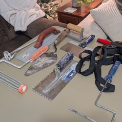 Various Tile, Mortar, Concrete Tools