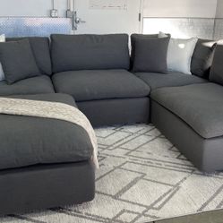 Modular L-Shaped Sectional Sofa | Deep-Seating Down-Filled Couch