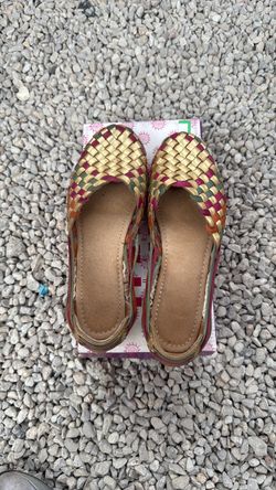Multicolor Woven Flat Jutti Shoes