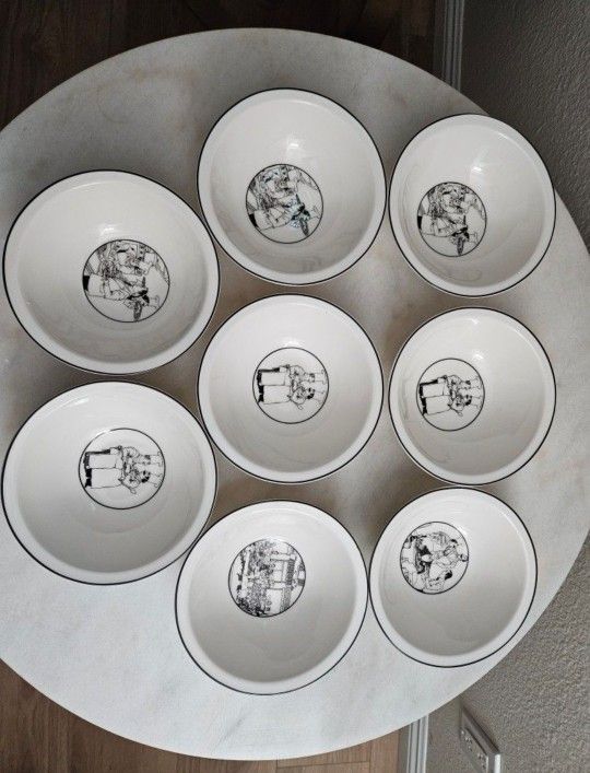 Noritake Epoch Le Restaurant Bowls Cereal Soup 8 Bowls Four Different Designs

