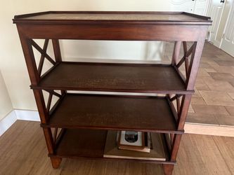 4-Tier Wood Bookshelf with X-Frame Sides