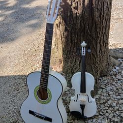 Brand New Violin And Acoustic Guitar Set 