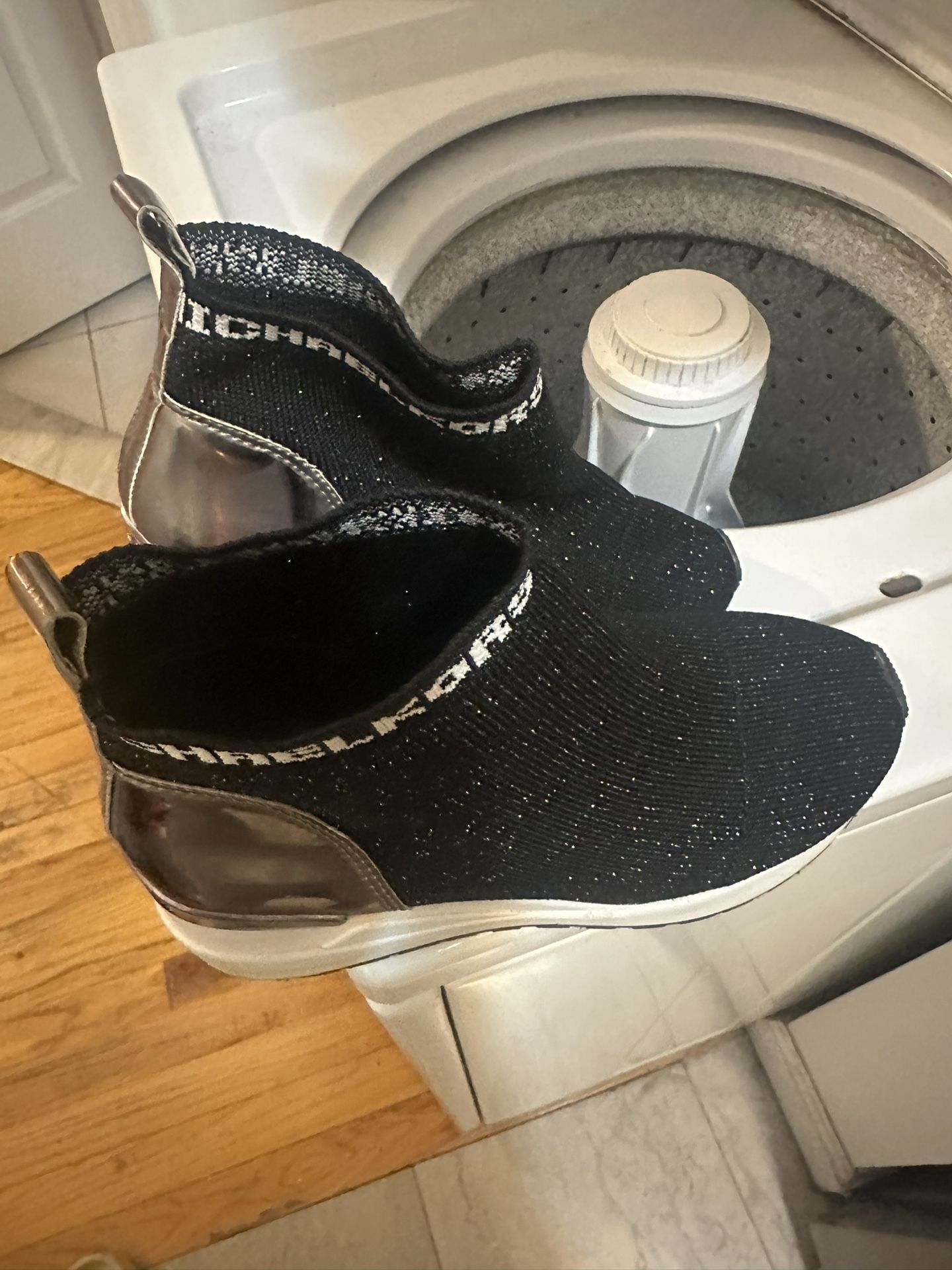 Michael Kors Black Wedge Sneakers