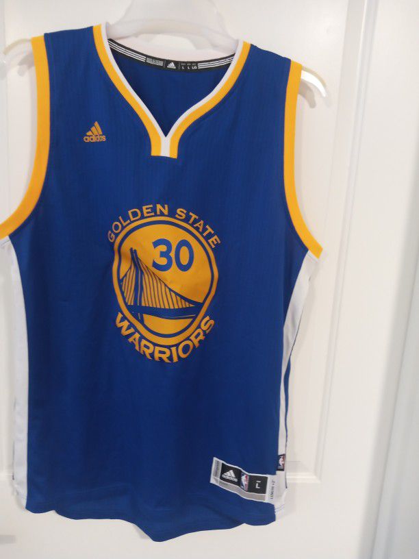 Golden State Warriors Jersey #30 Steph Curry "Sink" 2015 NBA CHAMPIONSHIP Finals Blue Size Large Jersey

