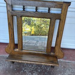 Antique Wall Hanging Mirror Shelf 
