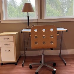 Desk, Chair And Filing Cabinet