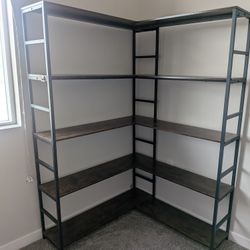 Dark Wood Fitted Corner Shelf