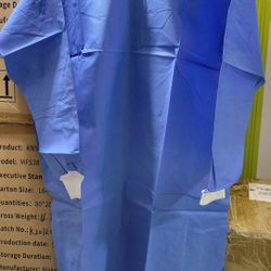 Isolation Gown Blue Color, Level-3, Size : L only, $3 for 2 pcs.