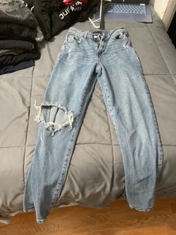 blue medium wash jeans