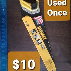 20" Dewalt Hand Saw, Used One Time