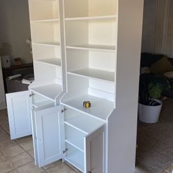 IKEA White Matching Cabinets With Shelves
