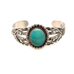 Sterling Silver Bell Turquoise Cuff