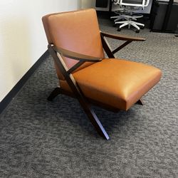 Brown Faux Leather Chair