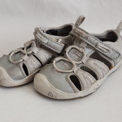 Baby Sz 7 Keen Silver And Gray Closed Toe Sandals Sparkle