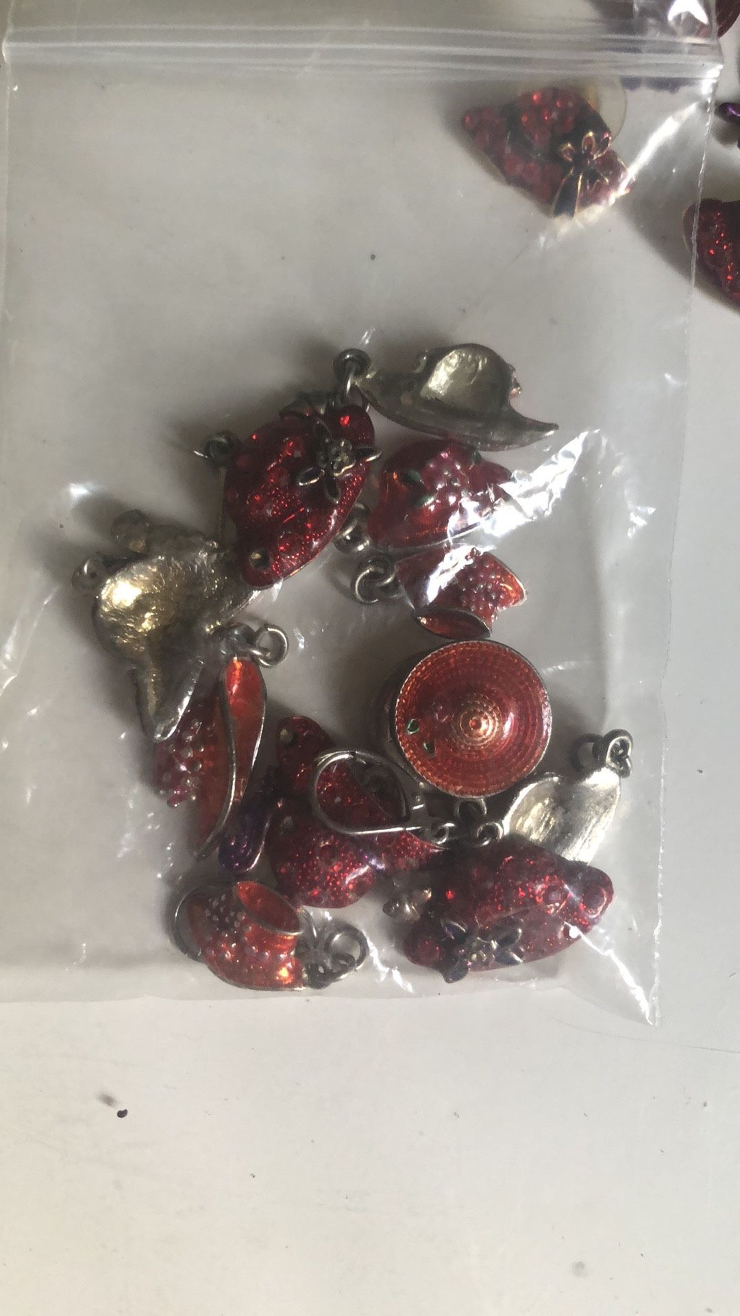 BUNDLE OF RED HATS JEWELRY/keychain /charms
