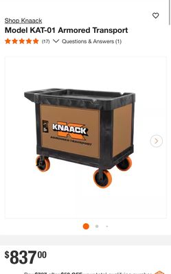 KNAACK Cart Armour Rolling Jobsite Tool Cart – Lockable Storage