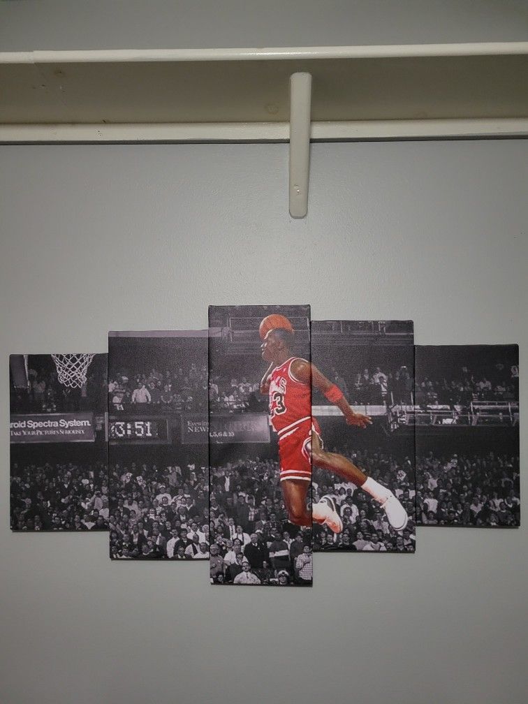 Micheal Jordan Wall Decor 5 Piece Canvas