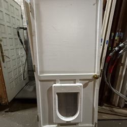 Wood Door w/Pet Door 36”x 81”