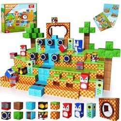 Magnetic Blocks, 100PCS Magnetic Building Blocks, STEM Building Game Montessori Sensory Toys for Kids Boys Girls Ages 3 4 5 6 7 8 9 10 Holiday Easter