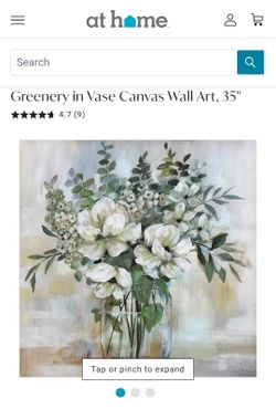 AT HOME DECOR  Greenery in vase canvas wall art