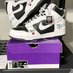 Supreme Nike SB Dunk High By Any Means size 9.5