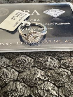 VVS1!!!!! GRA Moissanite Halo Ring 1ct Size 6