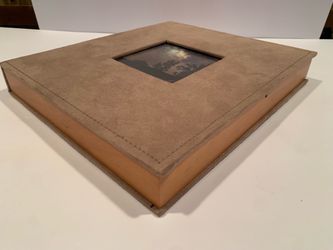 Suede covered, wood sided photo album for 100-4x6" photos
