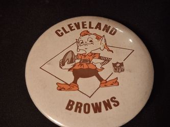 Vintage 1970's Brownie the Elf Cleveland Browns NFL Pinback Button