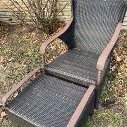 Wicker Chair And Ottoman