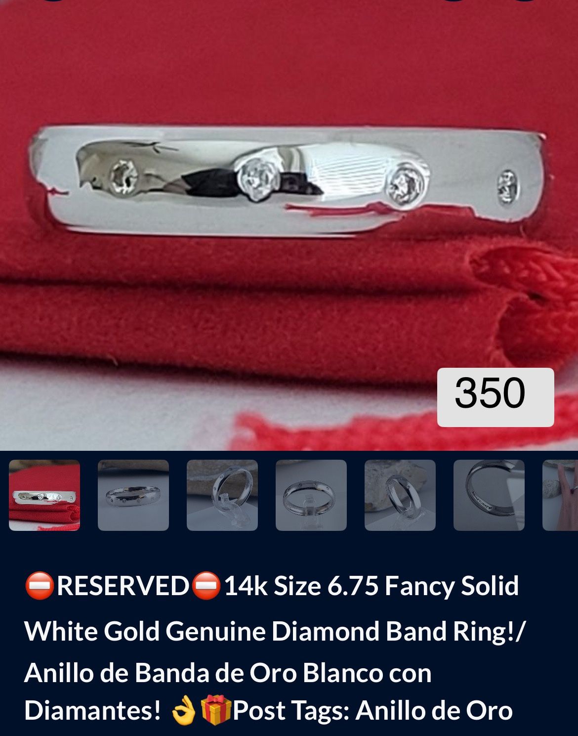 Altillo De Oro Blanco Con Diamantes $400