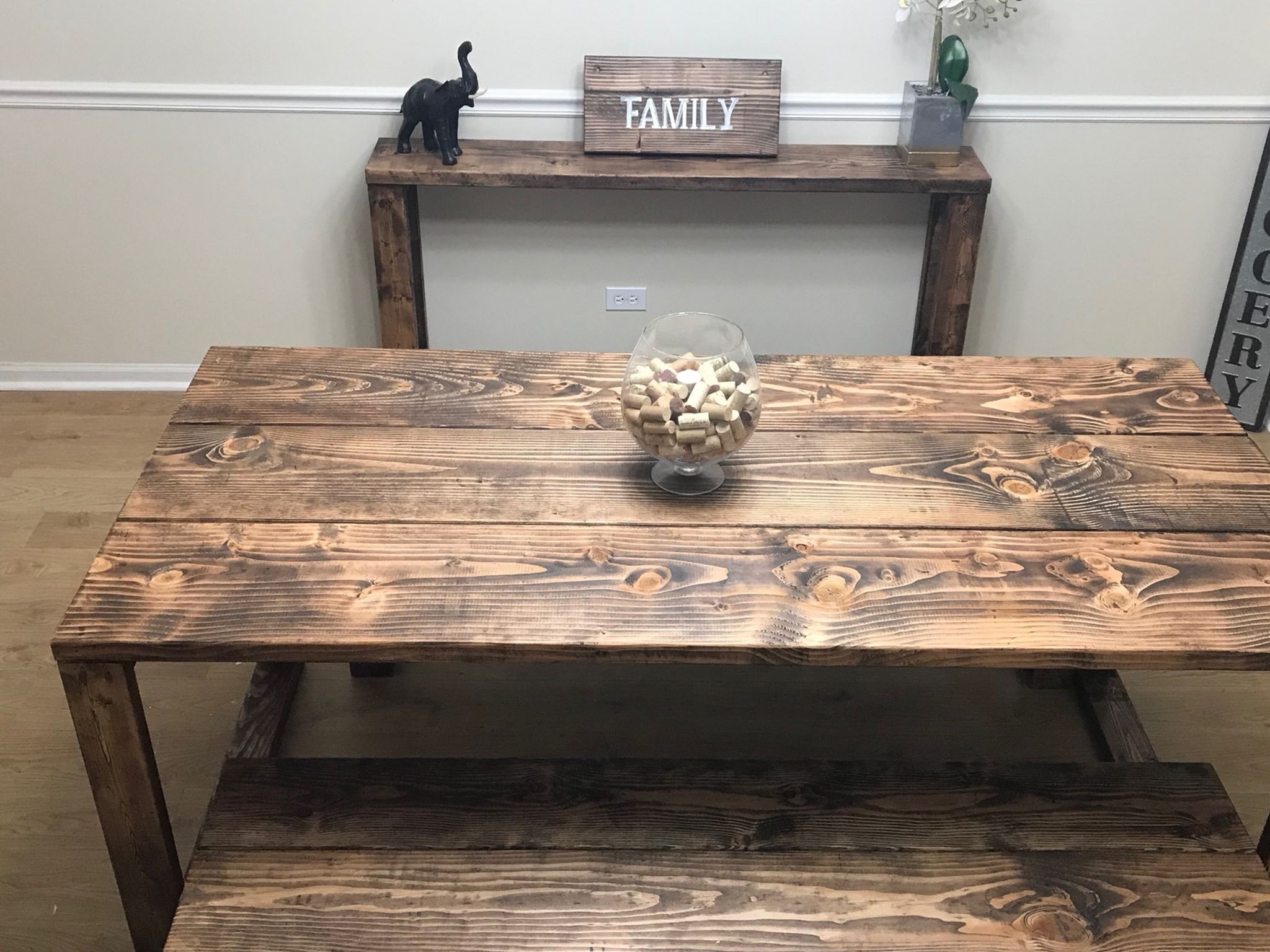 Dining Table, Bench & Buffet Wood Rustic Farmhouse Modern Shabby Chic Vintage Handmade