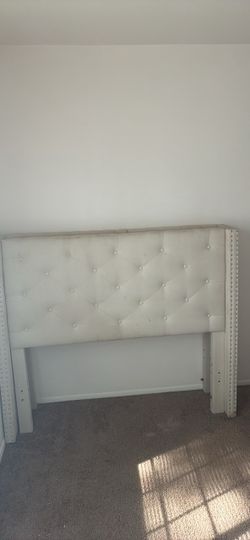 Headboard with bed frame and queen size mattress