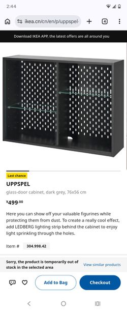 Glass door cabinet for figurines